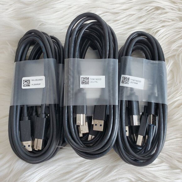 Dell USB 3.0 Bundle Type-A to Type-B Cable Male 6ft - Picture 4 of 7